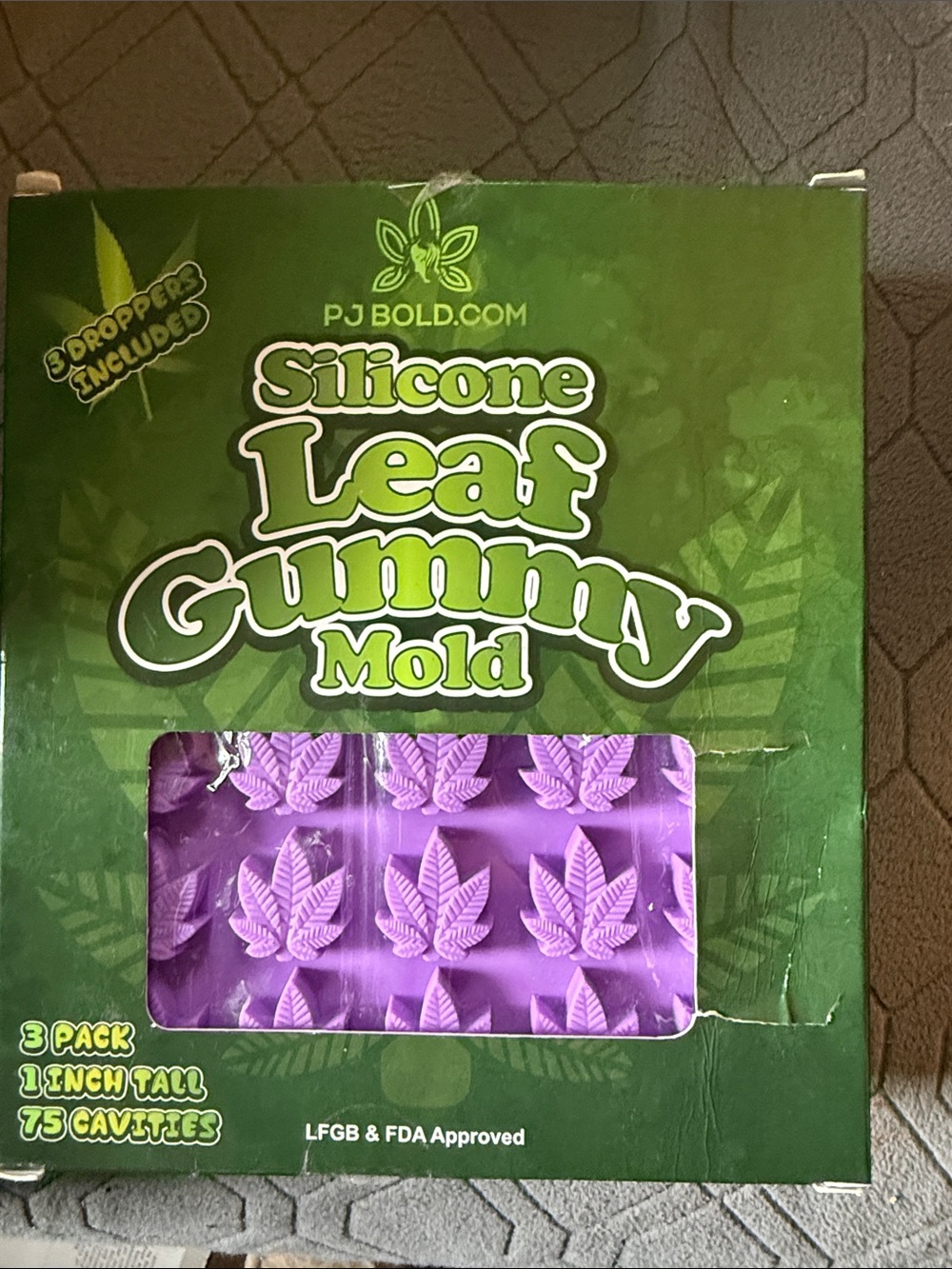 PJ Bold Silicone Leaf Gummy Mold - Purple